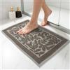 CosìCasa Tappeto Bagno Antiscivolo in Cotone Assorbente, Lavabile in Lavatrice, Morbido e Pratico | Tappetino Bagno Assorbente per Doccia o Vasca | Tappeti Moderni Fantasia Foglia Beige 40x60 cm