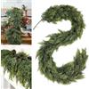 Generic Ghirlanda di cedro artificiale realistica al tatto, ghirlanda natalizia finta verde finta spessa e lussureggiante con aghi di pino per tavolo, camino, mantello, casa vacanze, decorazione per interni