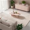 TESSO LIVING Tappeto Soggiorno a pelo alto - 160cm x 220cm - unicolore Bianco - Motivo a linee alte e basse - Effetto 3D - Tappeto shaggy per camera da letto, Boho, Scandi