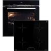 KKT KOLBE Set cottura autosufficiente, 60 cm, forno da incasso EB8017ED, piano cottura a induzione IH85900RL, catalisi, funzione pizza, grill, aria calda, timer automatico, Airfry, SET8017IH859RL