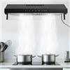 GramStudio Cappa aspirante da 60 cm, schermo piatto, touch screen e controllo del gesto, 3 livelli, cappa di scarico silenziosa con illuminazione a LED