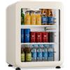 KLARSTEIN Audrey Evo Frigorifero per bevande da 65 L - Frigorifero per bevande con sportello in vetro, luce LED, temperatura regolabile 0-10 °C, 2 ripiani, funzionamento silenzioso