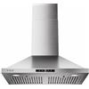 VIKIO HOME Cappa da cucina con montaggio a parete, 76,2 cm, 580 CFM, convertibile senza canalizzazione, in acciaio inox, con ventola a 3 velocità e luci a LED