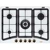 De'Longhi BF57PRO - Piano cottura a gas, n° 5 fuochi, 68x50 cm, bianco