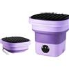 Generico Secchio for vestiti for bucato portatile con modalità automatiche for lavatrice pieghevole piccola da 6,5 litri(AU purple(220-240V))