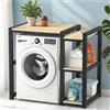 JDPYURV Scaffale Lavatrice Asciugatrice - Mobile Superiore 3 Ripiani Regolabili, Struttura Acciaio 4cm, Scaffale Impilabile Sopra Lavatrice e Asciugatrice a Tamburo(Black)