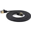 wantecWire Cavo Patch Extra Sottile Cat.7, Cat.6, schermato SSTP, Lunghezza 0,1 m, Nero