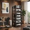 YDEHUEAD Mobile HiFi a 4 Ripiani per Giradischi e Componenti Audio - Supporto Multimediale Verticale con Struttura Robusta, Rack Stereo perfetto per Vinili, Console Gaming e Decoder, Design (A-7H, 50*40*140cm)