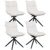 Ya-Home Set di 4 Sedie Cucina Girevoli Sedie da Pranzo Moderne Sedie Imbottite con Doppio Strato Poltroncine Sala da Pranzo con Gambe in Metallo per Soggiorno/Ristorante/Studio, Beige