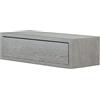 MODULARREDO | LEGOLO Mensola da Muro con Cassetto, Comodino Sospeso, Mensola da Parete, 45x13.4 p20 cm, Rovere Grigio Nuovo - Made in Italy