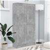 Azzrora Armadio Ufficio, Schedario da Ufficio, Arredo Ufficio, Mobiletto Ufficio, Armadi da Ufficio, Libreria Grigio Cemento 82,5x30,5x150 cm in Legno Multistrato