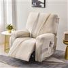 Morbuy Copripoltrona Relax Reclinabile Addensare Elasticizzato con Tasca, Fodera per Poltrona, Rimovibile Lavabile Coprisedile Fodere per Poltrona Relax (4 Pezzi per 1 Posto,Beige)