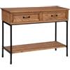 ATMOSPHERA CREATEUR D'INTERIEUR Atmosphera - Tavolino consolle Danik, in legno e metallo nero - L 110 cm, 2 cassetti, ripiano - Per ingresso, soggiorno, camera da letto