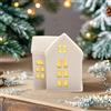 Nexoria decorazioni natalizie in ceramica con luci LED, villaggio di Natale con luci, casa luminosa in porcellana bianca, decorazione natalizia per interni (Q)