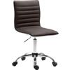 CLP Sgabello ergonomico regolabile in altezza Alamosa con schienale, rivestimento in pelle sintetica, girevole, ideale per ufficio e studi Colore:marrone
