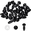 PATIKIL Occhi di Sicurezza 8mm 30Pz Occhi in Plastica per Artigianato con Pellicola Protettiva E Rondelle per Animali di Peluche Giocattoli all'Uncinetto Bambole Creazioni Fai da Te Nero