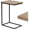 LAMO Manifattura - Tavolino per computer portatile e comodino, 50 x 35 x 67 cm, struttura nera, 100% vero legno massiccio, colore: noce