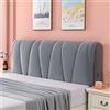 rackbone Copri Testata Letto Matrimoniale Copertura per Testiera per Matrimoniale/Singolo Premium Elastica Copritestata Letto Velluto Fodera Protezione Anti-Collisione Cuscino (Color : Gray, Size : 150x75cm