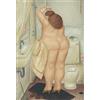 XCPORA Fernando Botero Poster Il Bagno Wall Art Divertente Pittura su Tela Fernando Botero Stampe Immagini Creative per l'arredamento del Soggiorno 50x70cm Nessuna Cornice