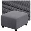 RTSFKFS Copri Pouf Quadrato 50x50 80x80 40x40 60x60 100x100 90x90 110x110 Fodera Poggiapiedi Copripouf Elastico Rivestimenti Pouf Sgabello poggiapiedi ottomana(Grigio Scuro,30in/75cm)