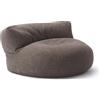 Lumaland Interior Line - Pouf, divano rotondo per interni, imbottitura da 320 l, 90 x 50 cm, effetto lino anche al tatto, colore: marrone