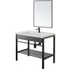 Arredo Stock Mobile bagno stile industriale con specchio e lavabo, 80x47x78 cm