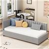 YuQozii Letto imbottito per divano 90 x 200 cm, con rete a doghe, tessuto di velluto delicato sulla pelle (grigio)