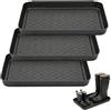EUBSWA 3 pezzi Tappetino Scarpe Ingresso - Vassoio Antigoccia- Plastica - Vassoi per Scarpe 35 x 27.5 x 3 cm - Nero - Poggia Scarpe - Antigoccia - Facile da Pulire - Impermeabile