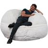 bananair - Pouf Poltrona a Sacco Gigante in Pelliccia Sintetica - Ultra Morbido e Confortevole - Fodera Lavabile - Imbottitura in Schiuma, Qualità Premium - Bean Bag XXL (140 cm, Bianco)