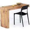 Mobili Fiver, Tavolo da pranzo Evolution 120x40, Rovere Rustico con Una Gamba e Caricatore Wireless, per 2 persone, Tavolo Da Pranzo Moderno Cucina, Made in Italy