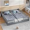 Dolamaní Letto da pavimento 90 x 200/180 x 200 cm, con rete a doghe, telaio per lettino (senza materasso), in legno di pino per 2 bambini (grigio con rete a doghe)