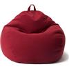 Lumaland Poltrona a Sacco Comfort Line - XXL - 100x120x50 cm - Bean Bag Interno ed Esterno per Giardino, Salotto, Balcone - Pouf Elegante e Morbido Outdoor & Indoor - Rosso