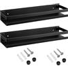Lallisa 2 mensole da parete in acciaio inox (nero, 40 cm) - Mensole doccia per bagno e doccia, design flottante per montaggio a parete, organizer per cestino portaoggetti per bagno, cucina e soggiorno