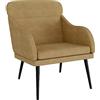 vidaXL Poltrona Marrone 63x76x80 cm Velluto, poltrona relax, poltrona per camera da letto, arredamento camera da letto, poltrona da soggiorno, sofà