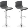 CLP 2 Sgabelli Alti Hover in Polipropilene I Set 2 Sgabelli Bar Design Regolabile 59-80 CM I Sedie Sgabello Girevole, Colore:Grigio