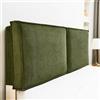 Gleedipre Stile francese Cuscini da comodino Velluto a coste delicato sulla pelle Antiurto Staccabile Testiera del letto Schienale imbottito morbido(Verde,170x60 cm/Senza testiera)
