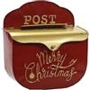 EMPOTEC Cassetta Postale Babbo Natale Buca delle Lettere in Metallo da Appendere Muro Parete Rosso e Oro Merry Christmas Addobbo Decorazione Natalizia Idee Regalo 27x25x12cm