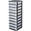 Iris Ohyama Cassettiera in Plastica, Portaoggetti, 10 Cassetti Medi, Nero, Apertura Facile, Formato A4, A5 e A6, Organizzatore, Per Ufficio, Scuola, Cartoleria, Senza BPA, Contenitore, OCH-2100