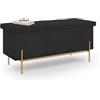 IDMarket - Louis Panca con Gambe in Metallo Dorato 100 cm Velluto Nero