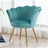 chairus Poltrona Imbottita Poltrona Camera da Letto in Velluto Poltroncina con Gambe in Metallo Placcato Oro Sedia da Salotto Sedie Imbottite per Camera da Letto/Soggiorno, Verde Chiaro