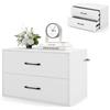 GIANTEX Cassettiera Portaoggetti con 2 Cassetti per Camera da Letto, Mobile in Legno con Kit Anti-Ribaltamento, 4 Tasselli, 60 x 34 x 38 cm, Bianco
