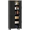 HOMCOM Credenza Cucina Alta, Mobile Dispensa con 4 Ante, 2 Armadietti, 5 Ripiani Regolabili, Mobile Cucina Moderno per Sala da Pranzo Soggiorno, 60x30x170.5 cm, Nero