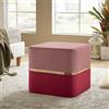 Sicaan Pouf KATE Velluto rosa lampone e metallo dorato