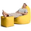 Avalon - Puff Poltrona Sacco Gigante con Poggiapiedi Jive Deluxe Sfoderabile, Pouf di Qualità Sartoriale, Bean Bag per Sedersi Ergonomico, Tessuto Antistrappo Impermeabile, Made in IT (Giallo Limone)