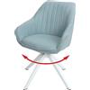 Mendler Sedia poltroncina girevole con braccioli elegante imbottita HWC-K27 tessuto verde menta