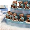 Viale Magico Bomboniere Nascita Torte con Orsetti Cuore Bimbo Statuine MilleCuori TR1005S (Torta da 60 Fettine)