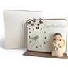 Doni Bomboniere Comunione 1 pz Orologio Rettangolare con Statuina Angioletto Battesimo in Mano Un Orsetto Parole Sogni Amore Gioia Idee Regalo Complete Originali Economiche