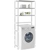 Generico Scaffale per Lavatrice con 3 Ripiani Argento 69x28x169 cm,Argento,1.85kg,282465