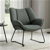 chairus Poltrona Salotto Poltrona Imbottite in Tessuto di Lino Poltroncina da Salotto con Braccioli Poltrone Moderne con Gambe in Metallo per Soggiorno/Camera da Letto, Verde