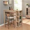 [en.casa] Tavolo Alto da Bar Bancone da Cucina a 3 Ripiani Laterali Penisola Salvaspazio con Scomparti Vani Aperti 120 x 60 x 106 cm - Effetto Rovere